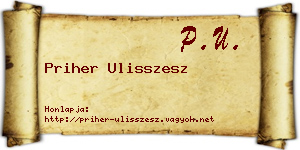 Priher Ulisszesz névjegykártya